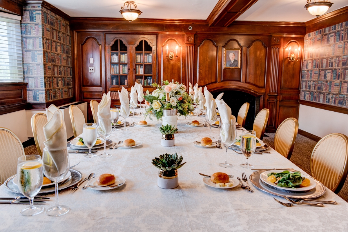 a table set for a dinner party