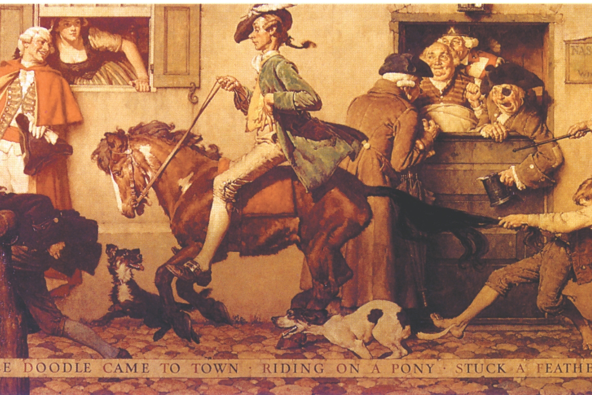 a painting of a man riding a horse