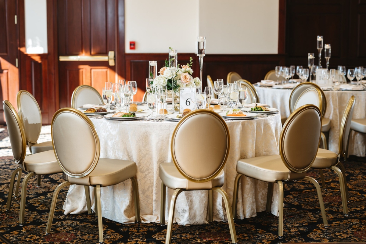a table set for a wedding reception