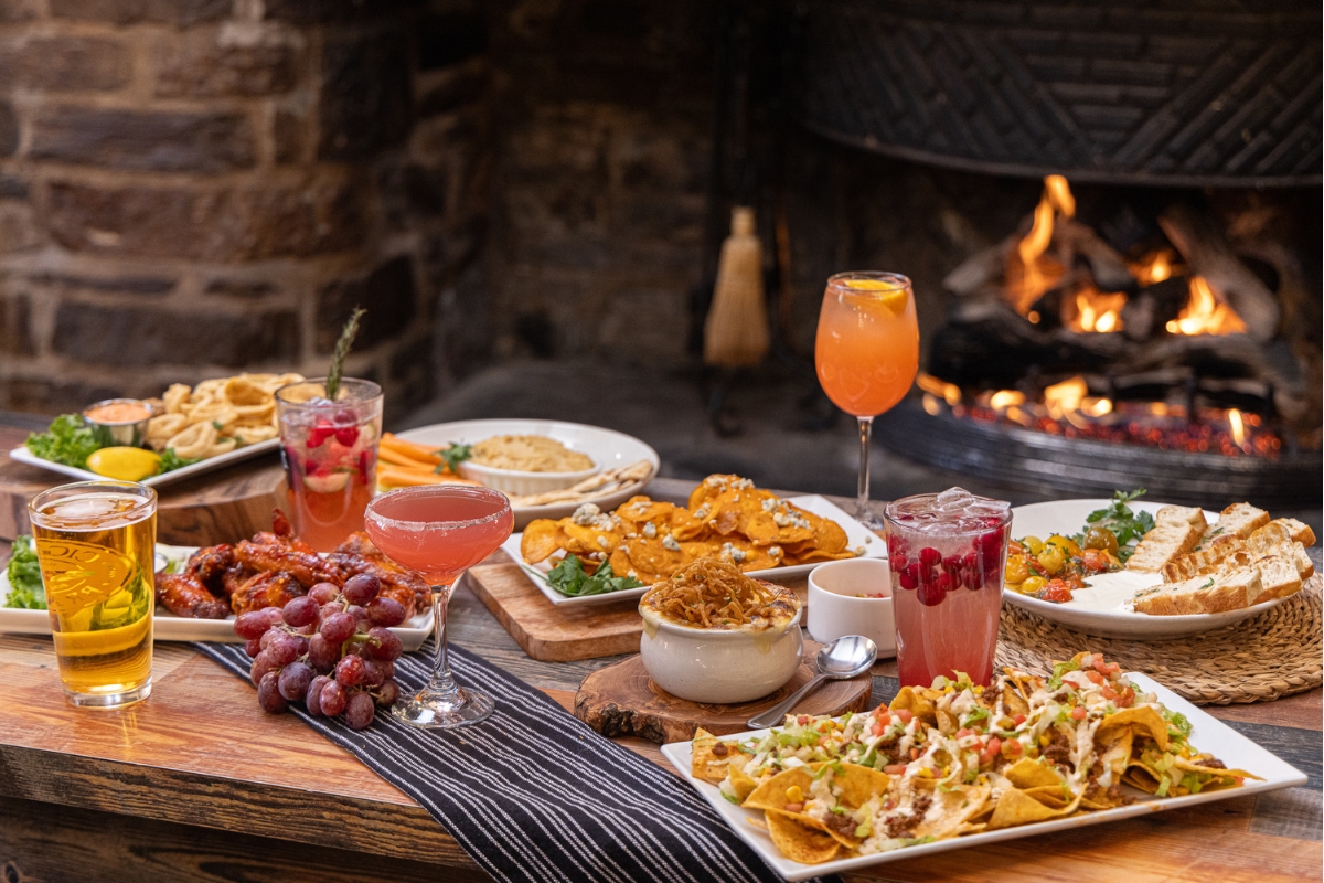 a table with food on it