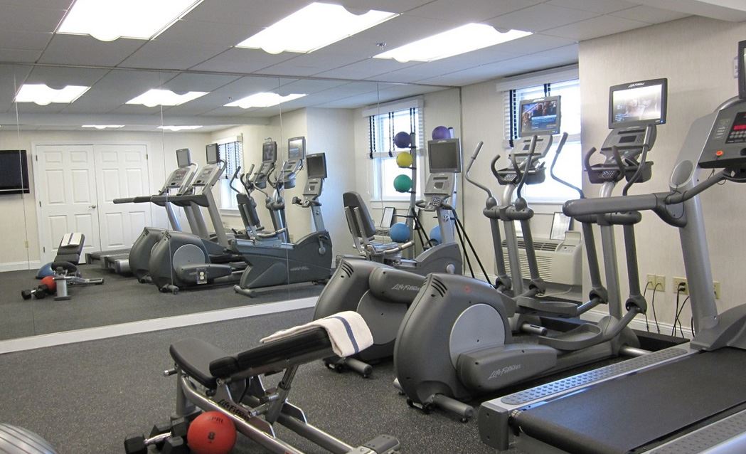 a room with exercise equipment