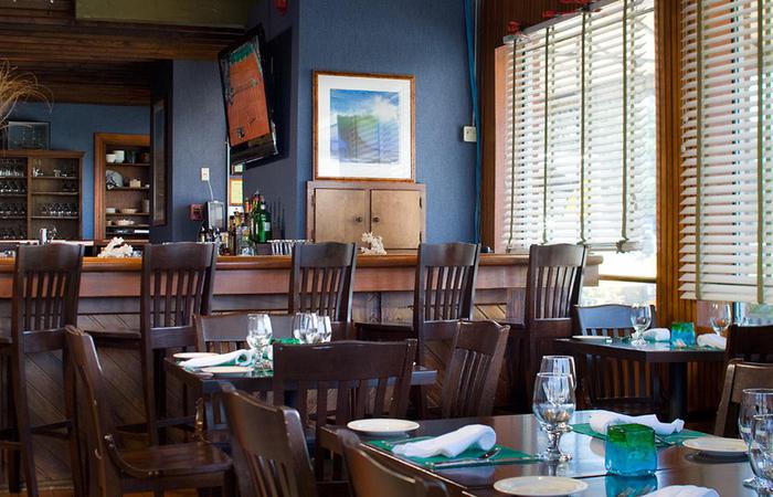 a restaurant with tables and chairs