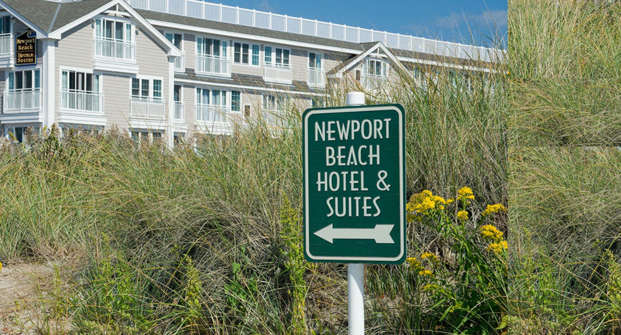a sign in front of a building