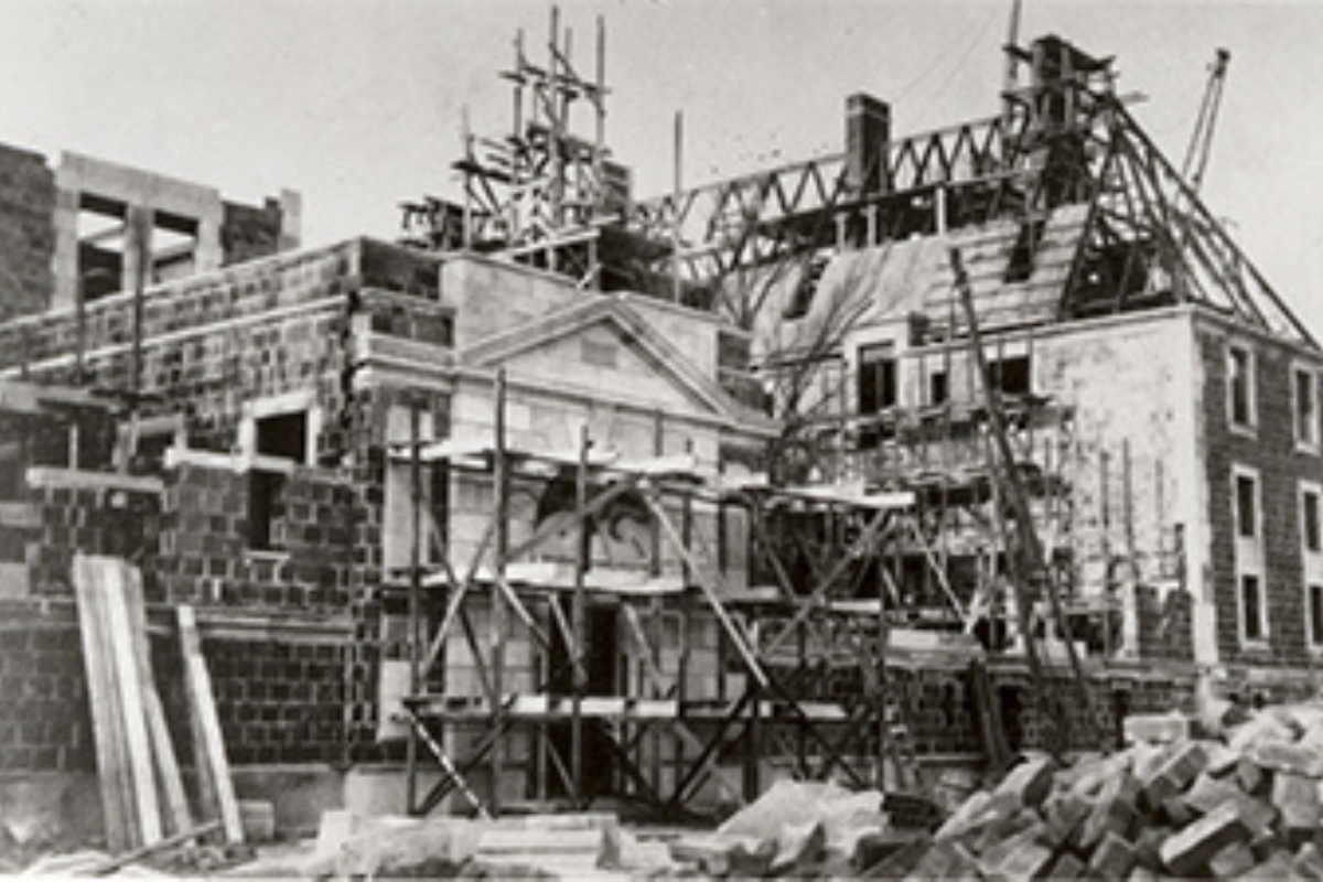 a building under construction with scaffolding