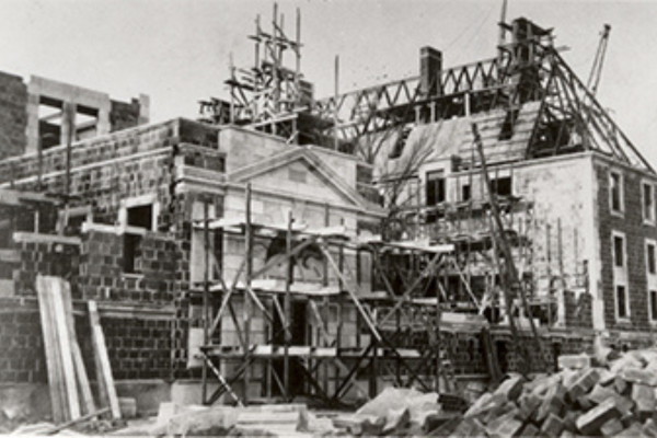 a building under construction with scaffolding