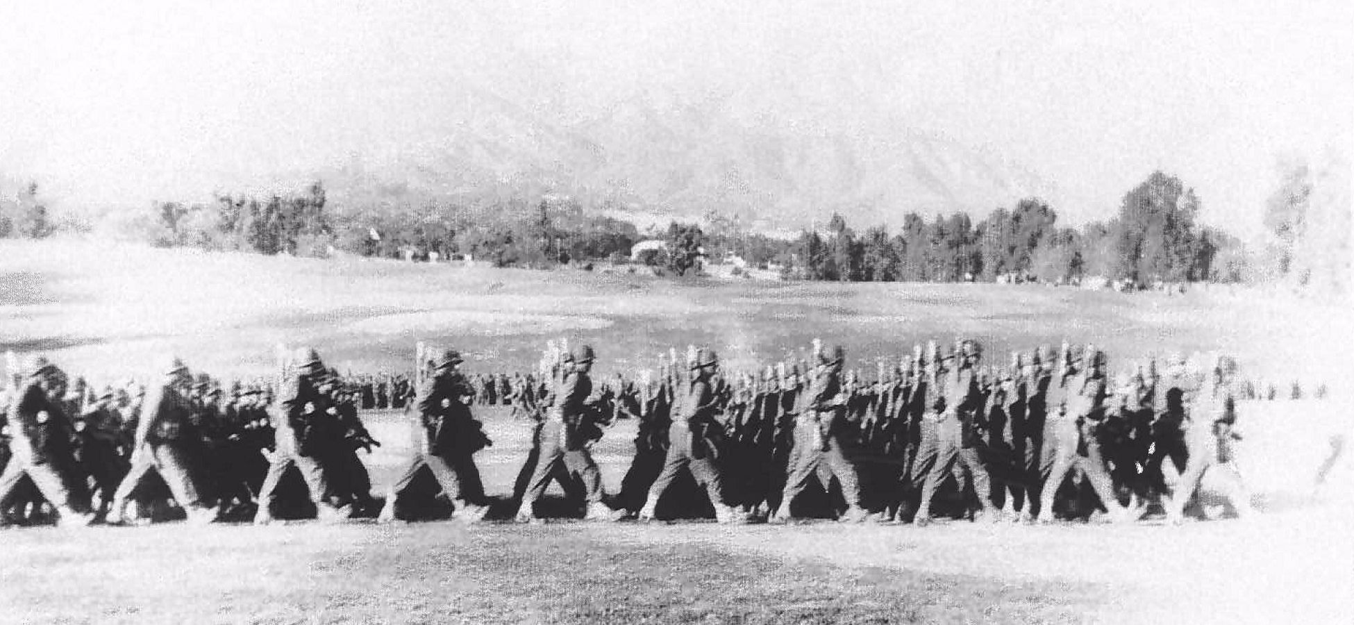 a group of soldiers marching