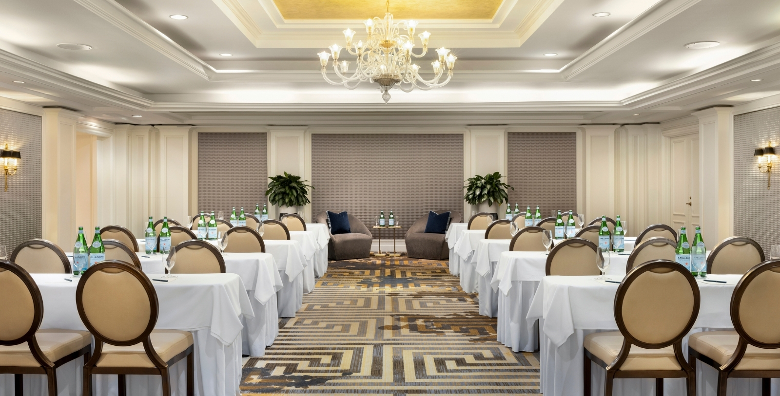 a room with tables and chairs