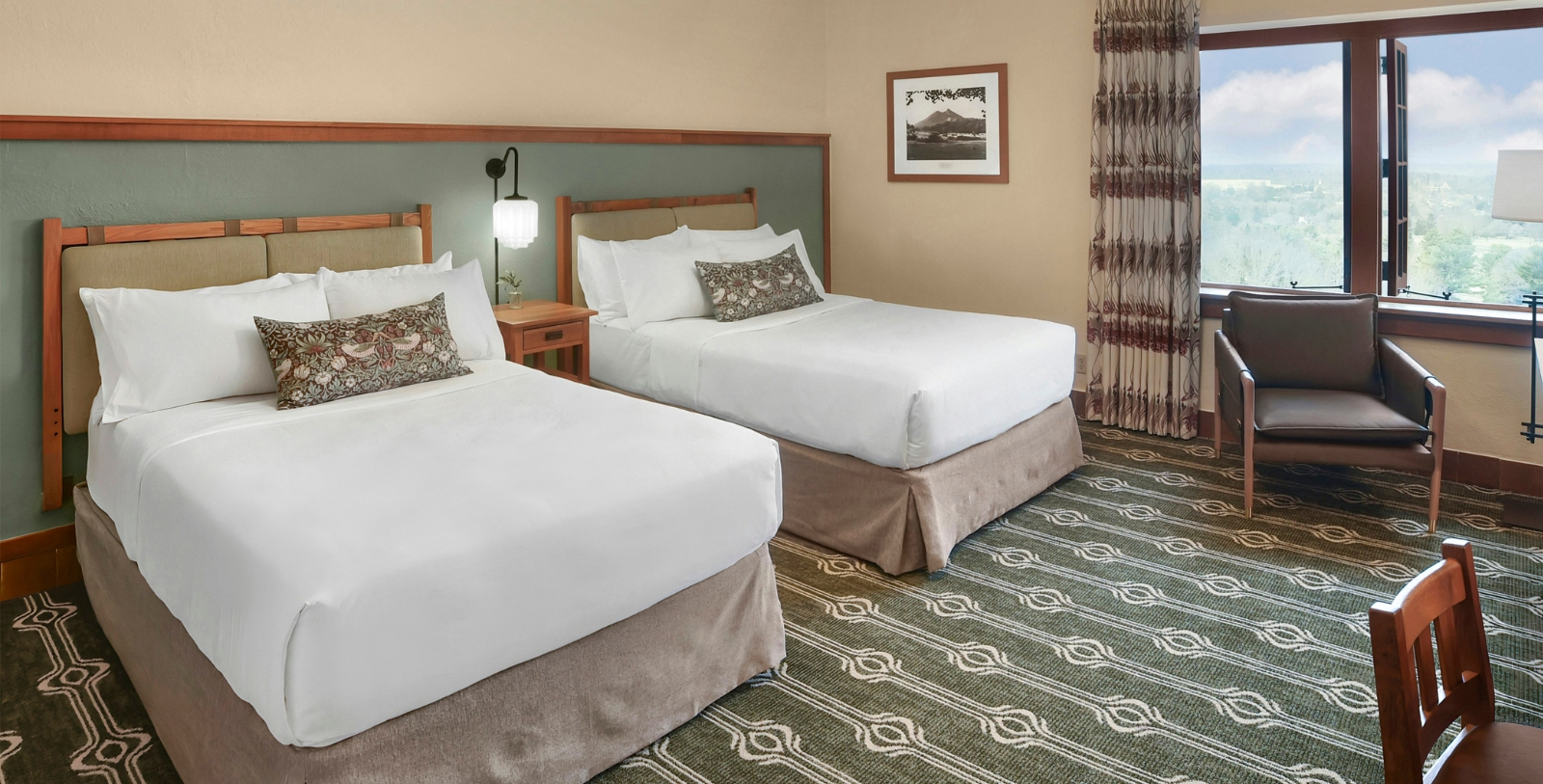 two beds in a room