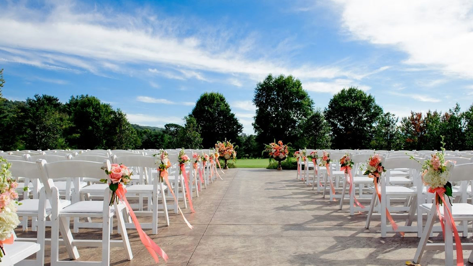 chairs with flowers on the chairs