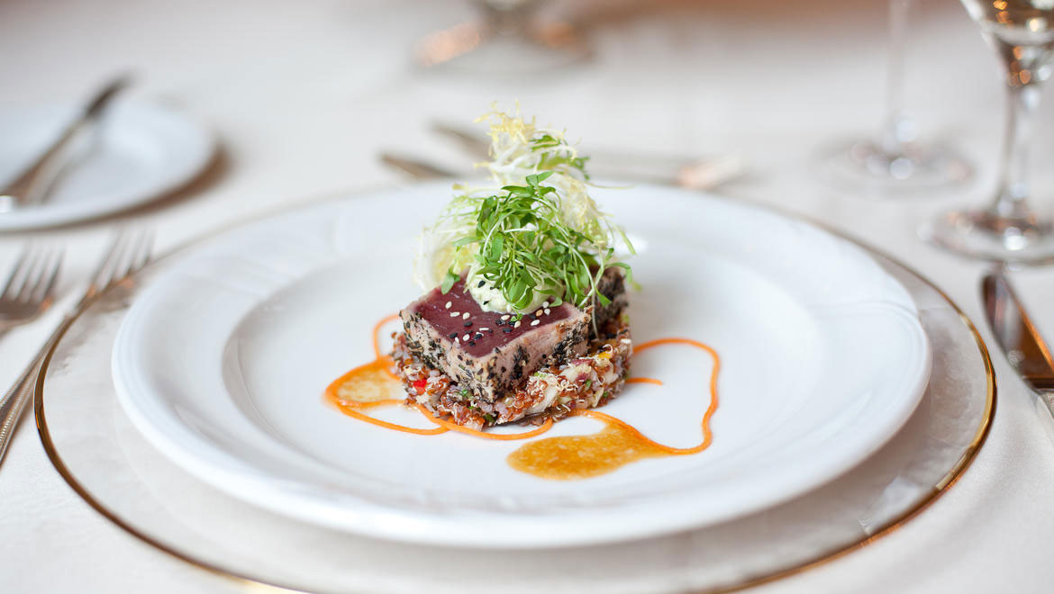 a plate of food on a table