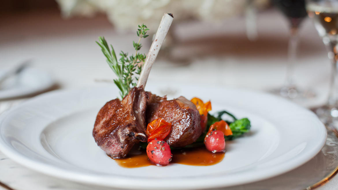 a plate of food on a table