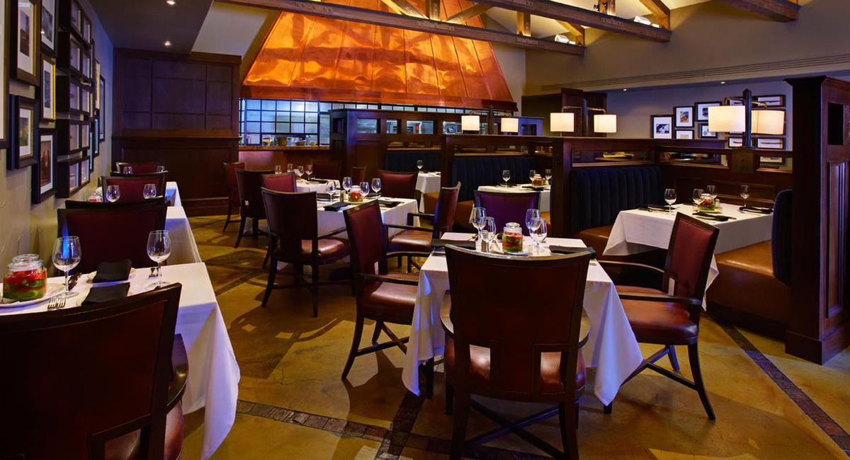a restaurant with tables and chairs