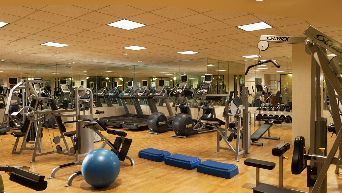 a room with exercise equipment