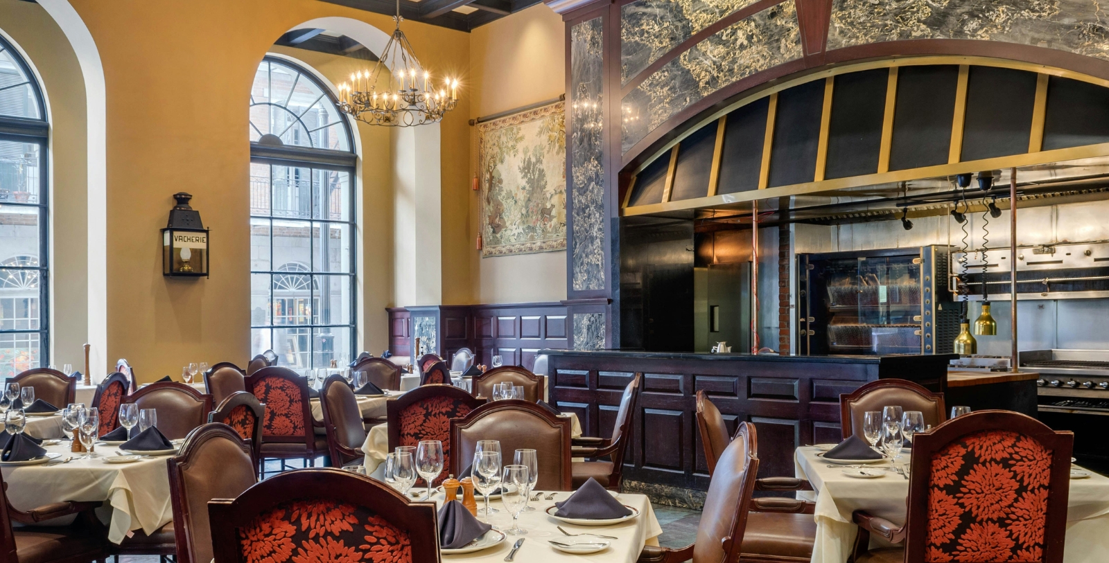 a restaurant with tables and chairs