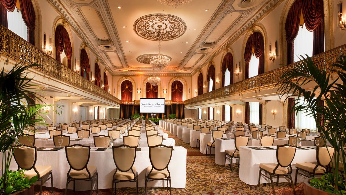 a room with tables and chairs