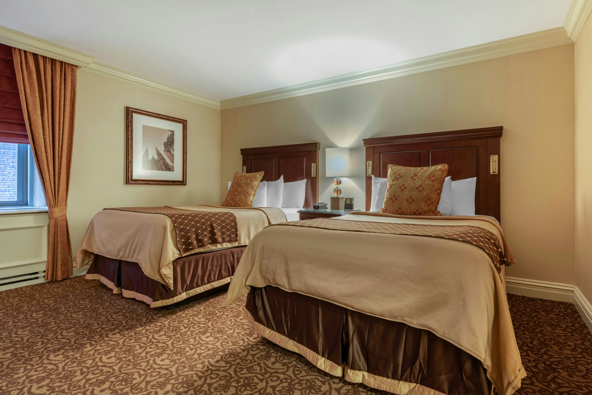 a room with two beds