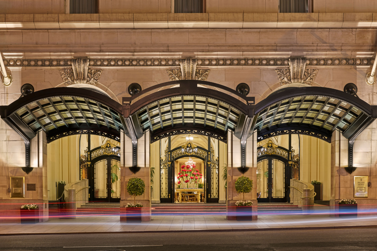 a building with a large entrance