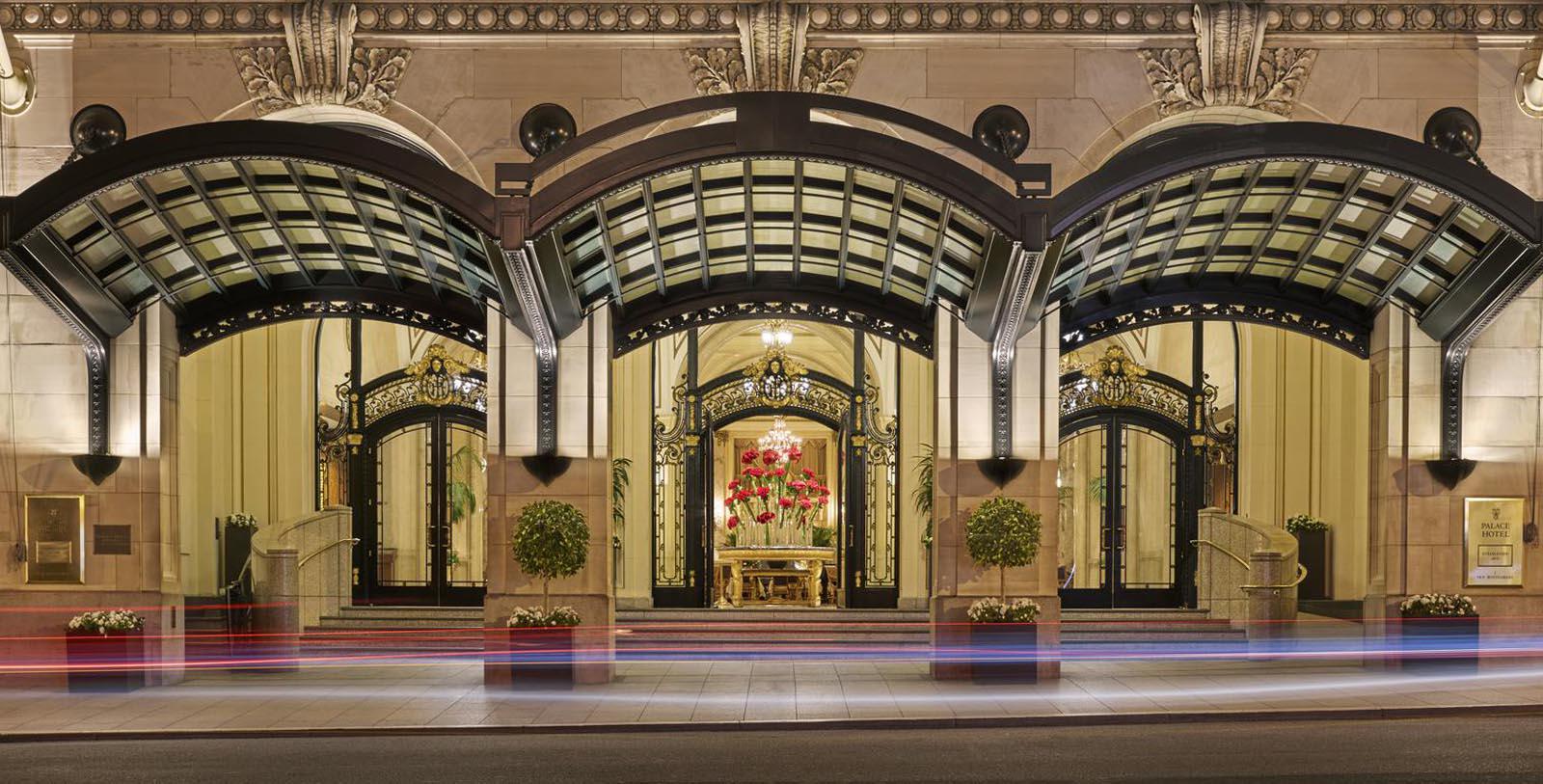 a building with a large entrance