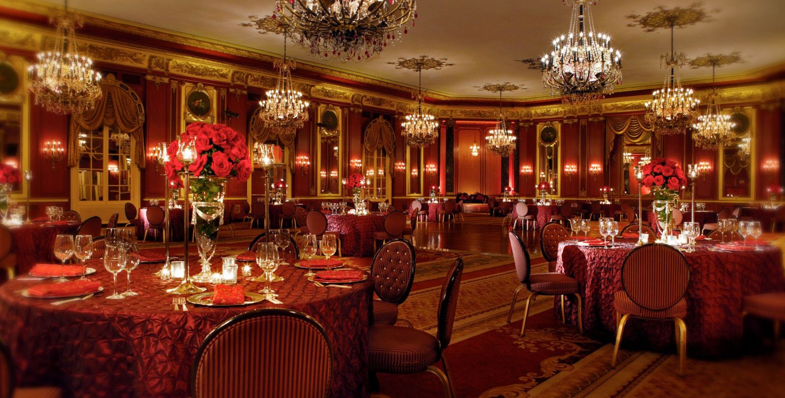a room with tables and chairs