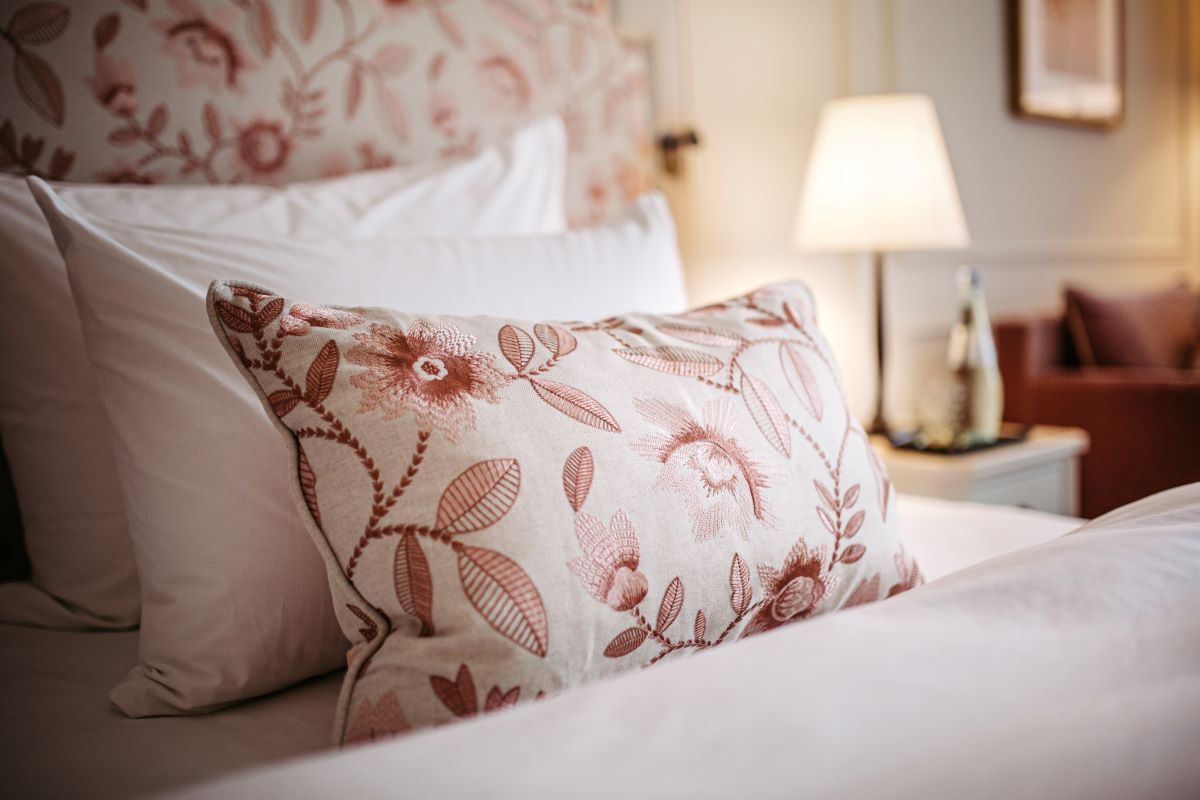 a pillow on a bed