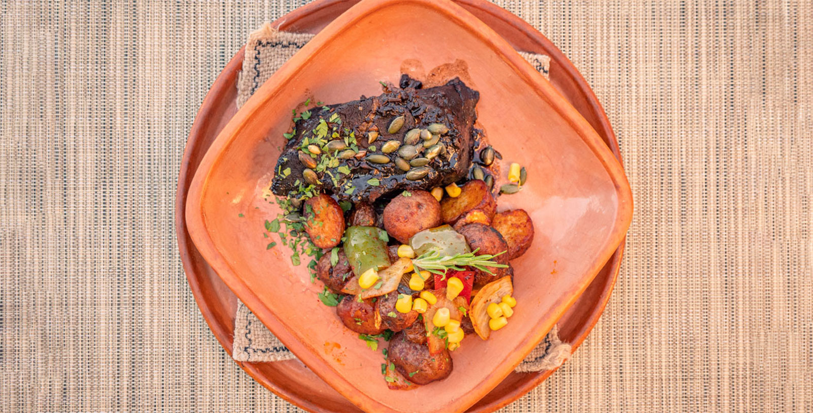 a plate of food on a table