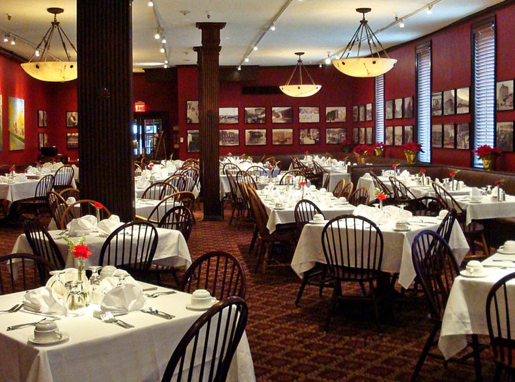 a restaurant with tables and chairs