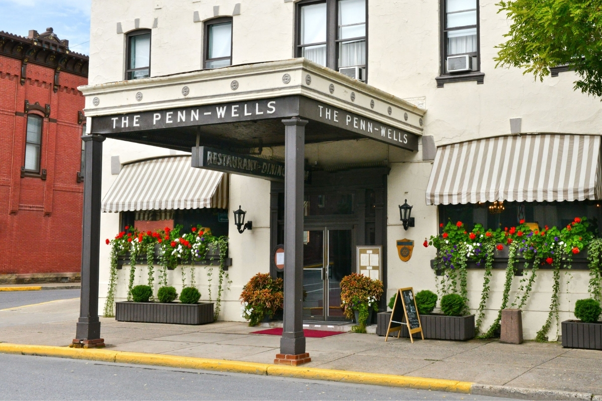 a building with a sign on the front