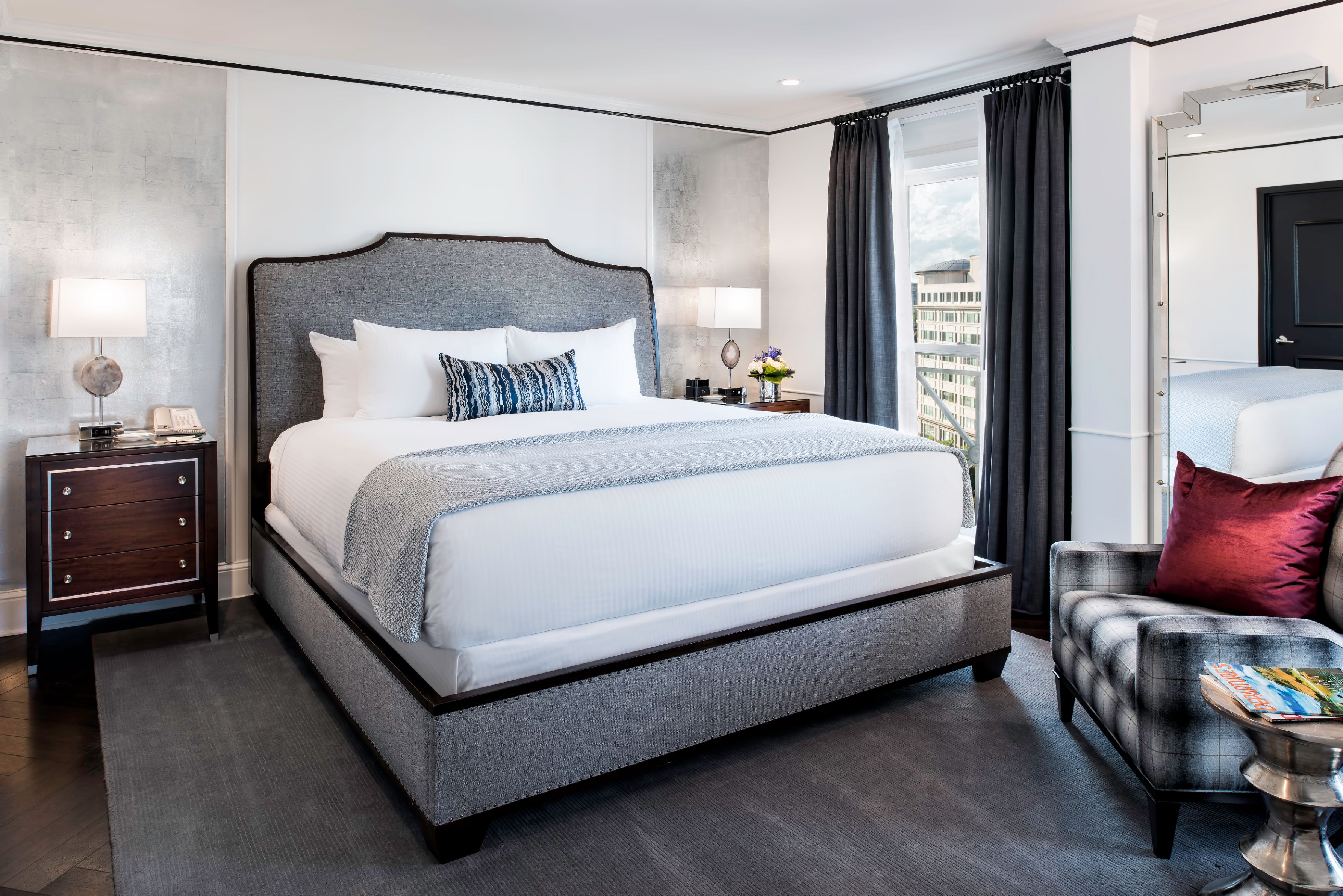 a bed in a room