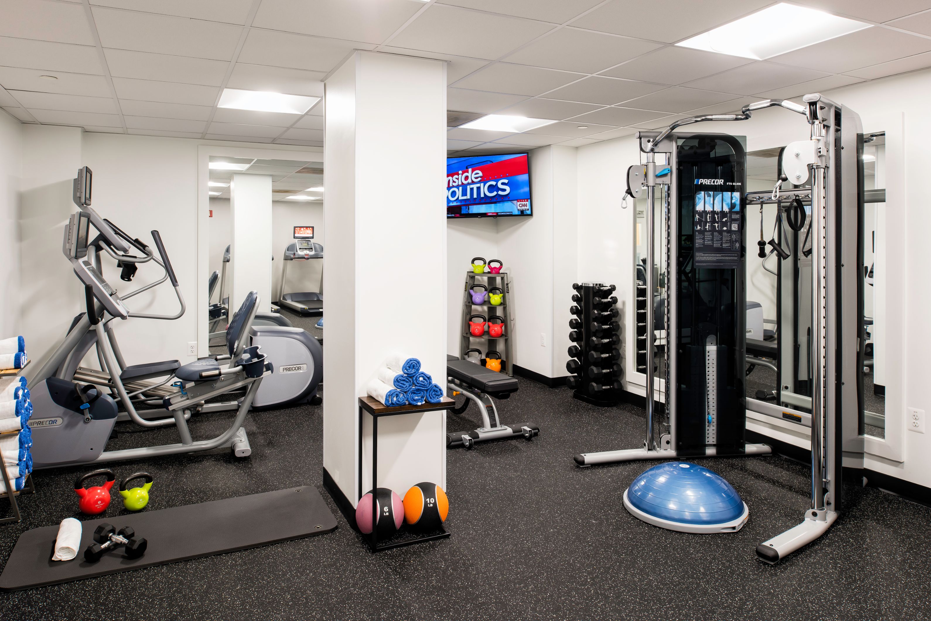 a gym with exercise equipment