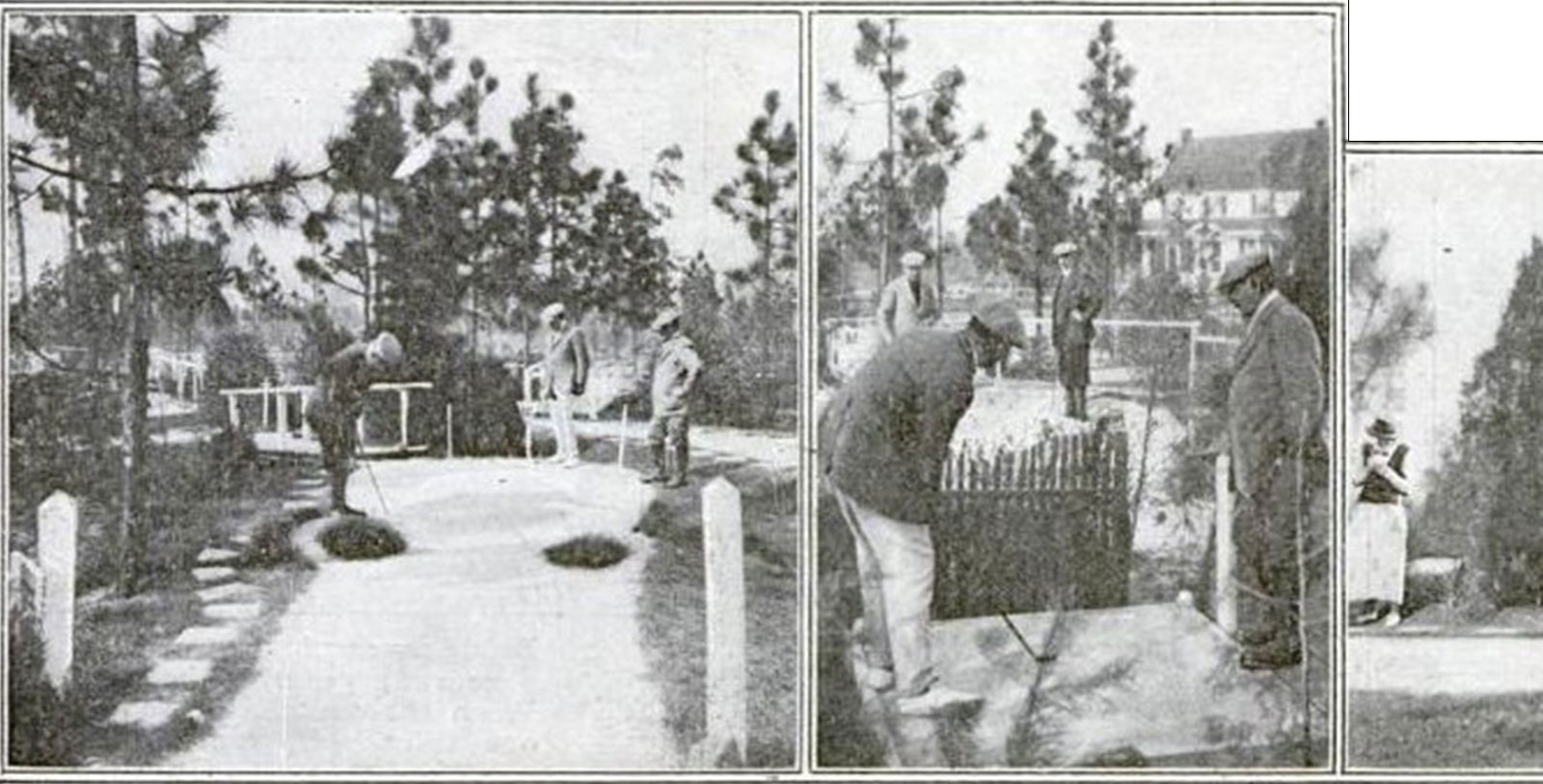 a group of people playing golf