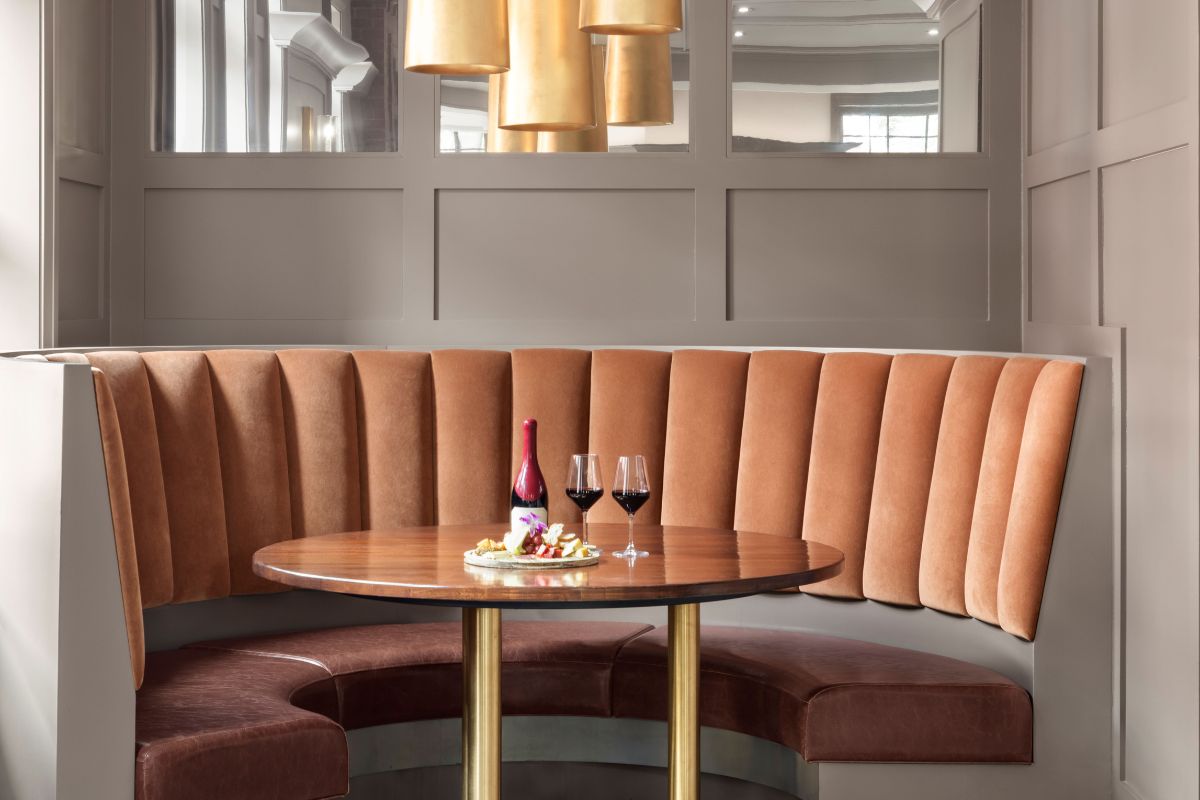 a table with food and wine on it