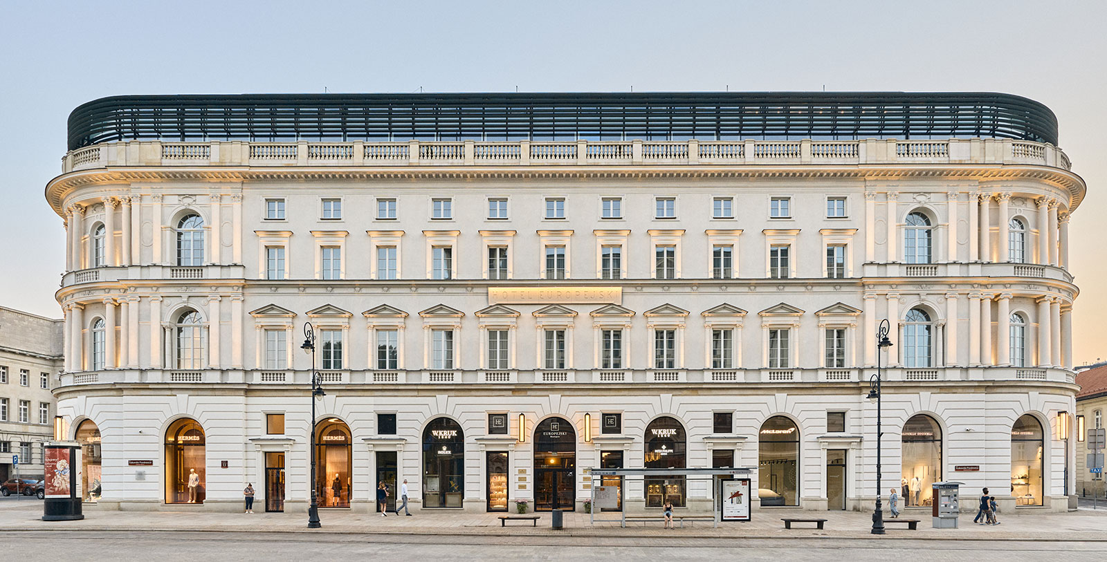 a large white building with many windows