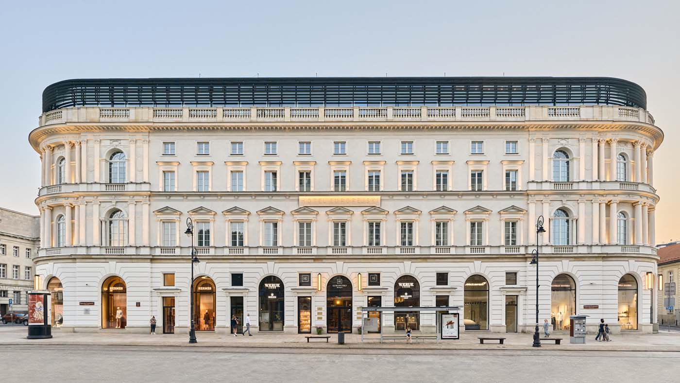 a large white building with many windows