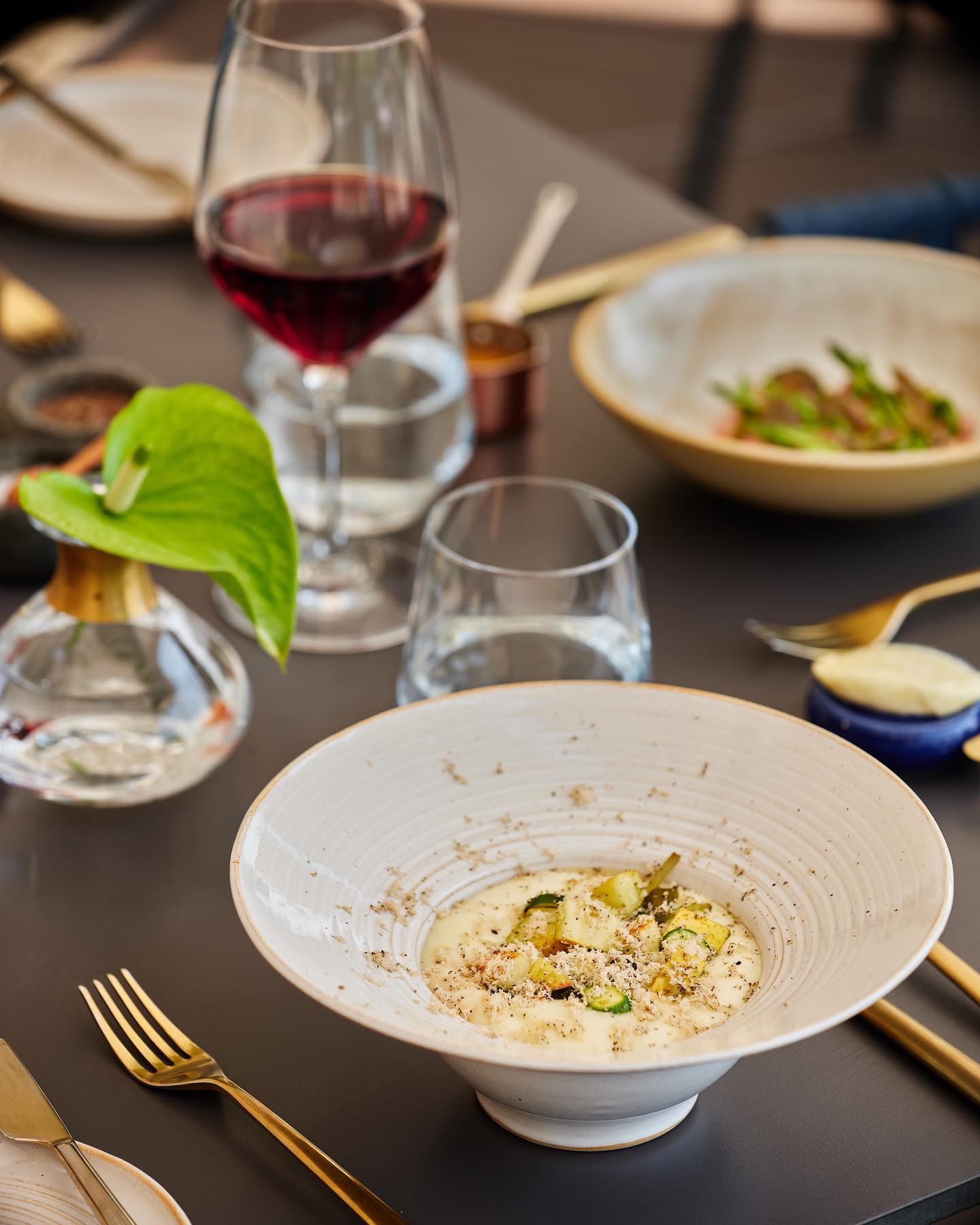 a bowl of food on a table