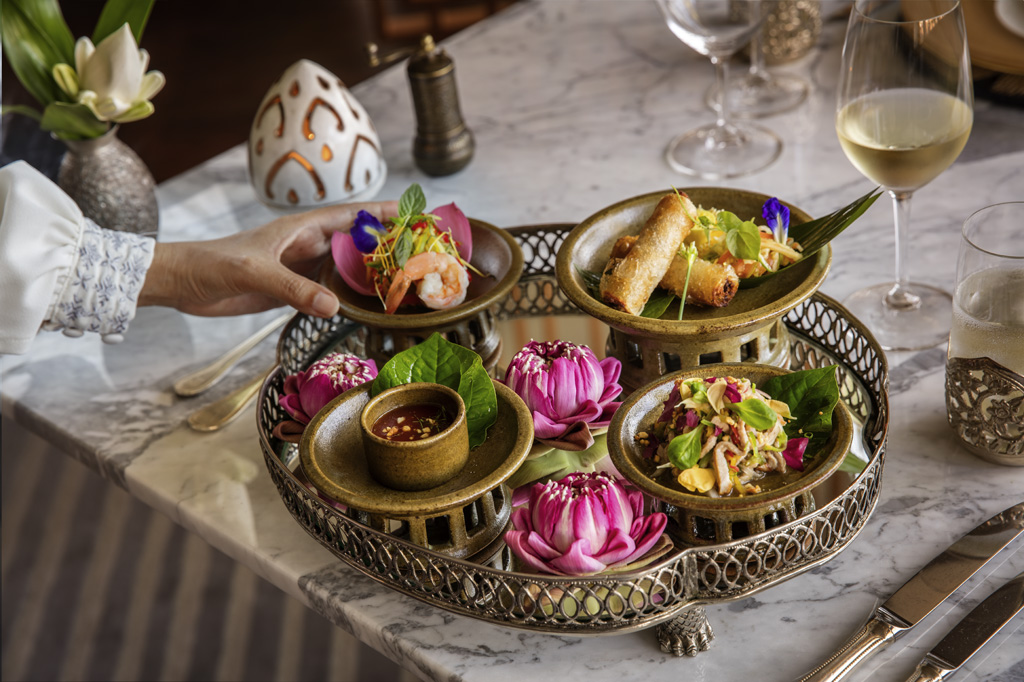 a tray of food on a table
