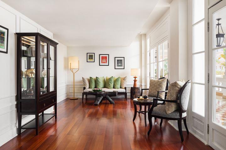 a room with a wood floor and a wood floor