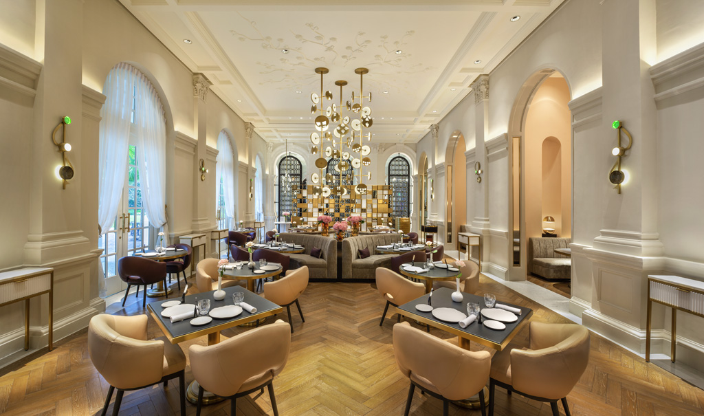 a restaurant with tables and chairs