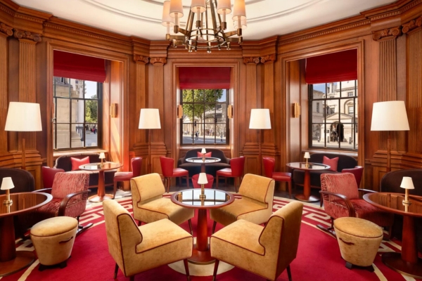 a room with tables and chairs