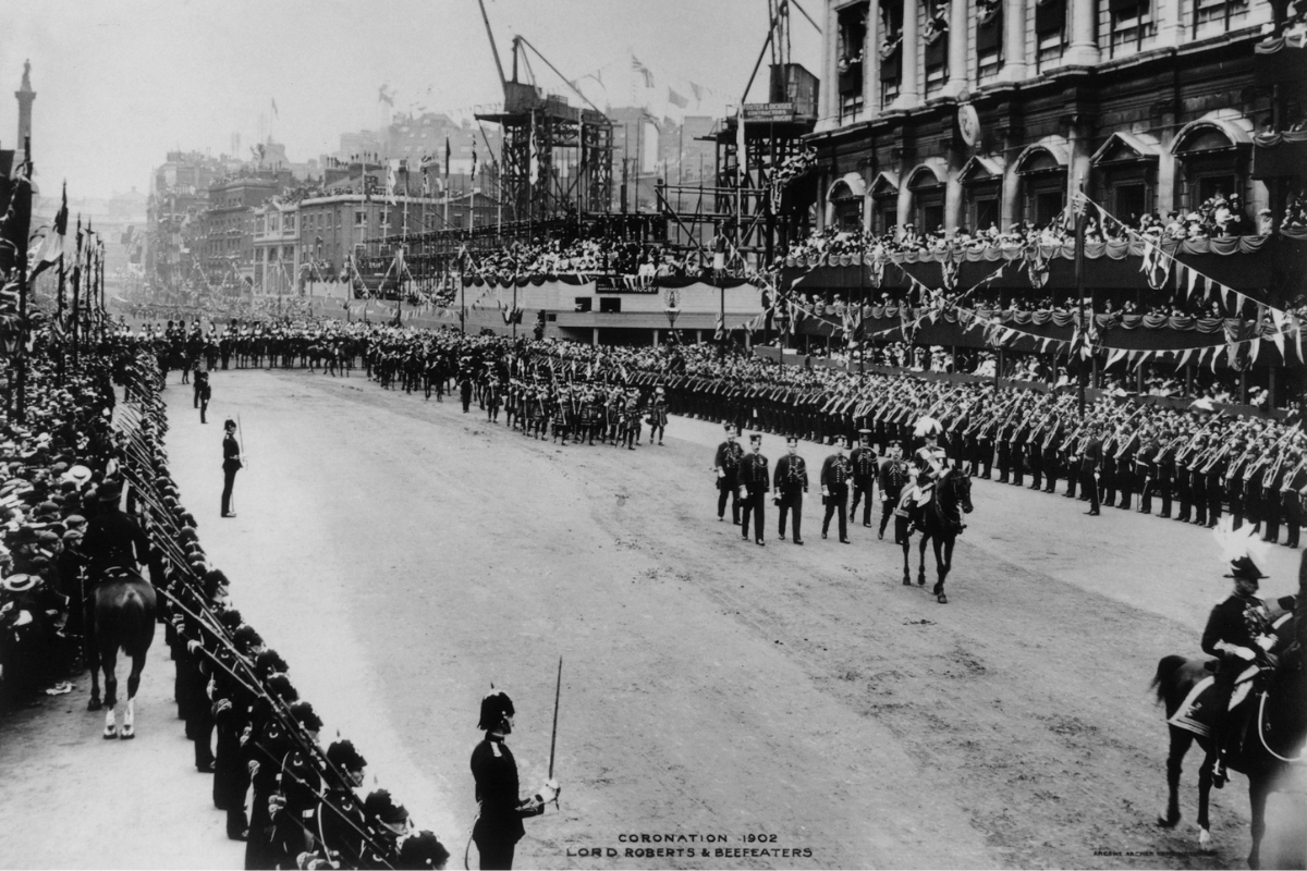 a group of people in a parade