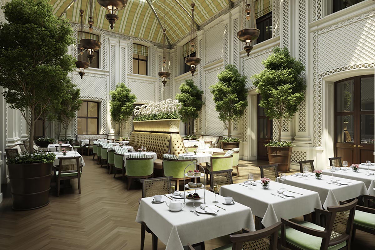 a restaurant with tables and chairs