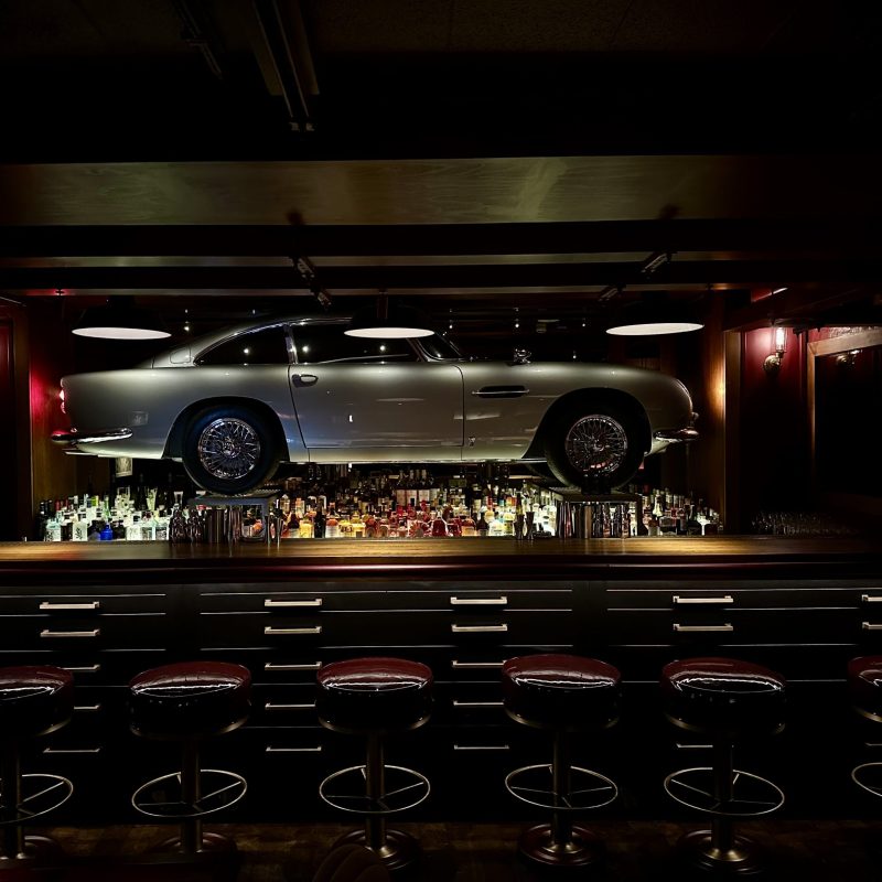 a car on a bar