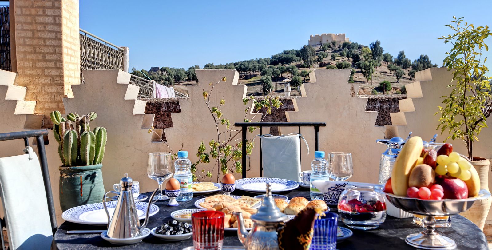 a table with food on it