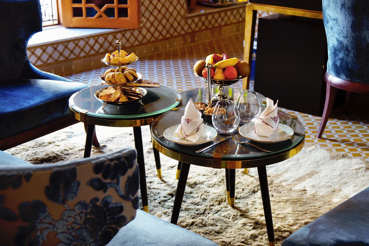 a table with food on it