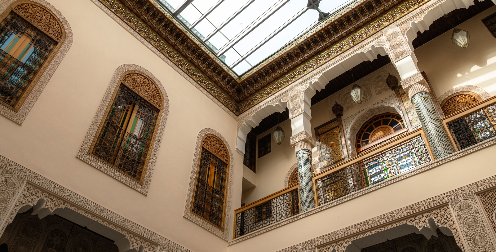 a building with a glass roof