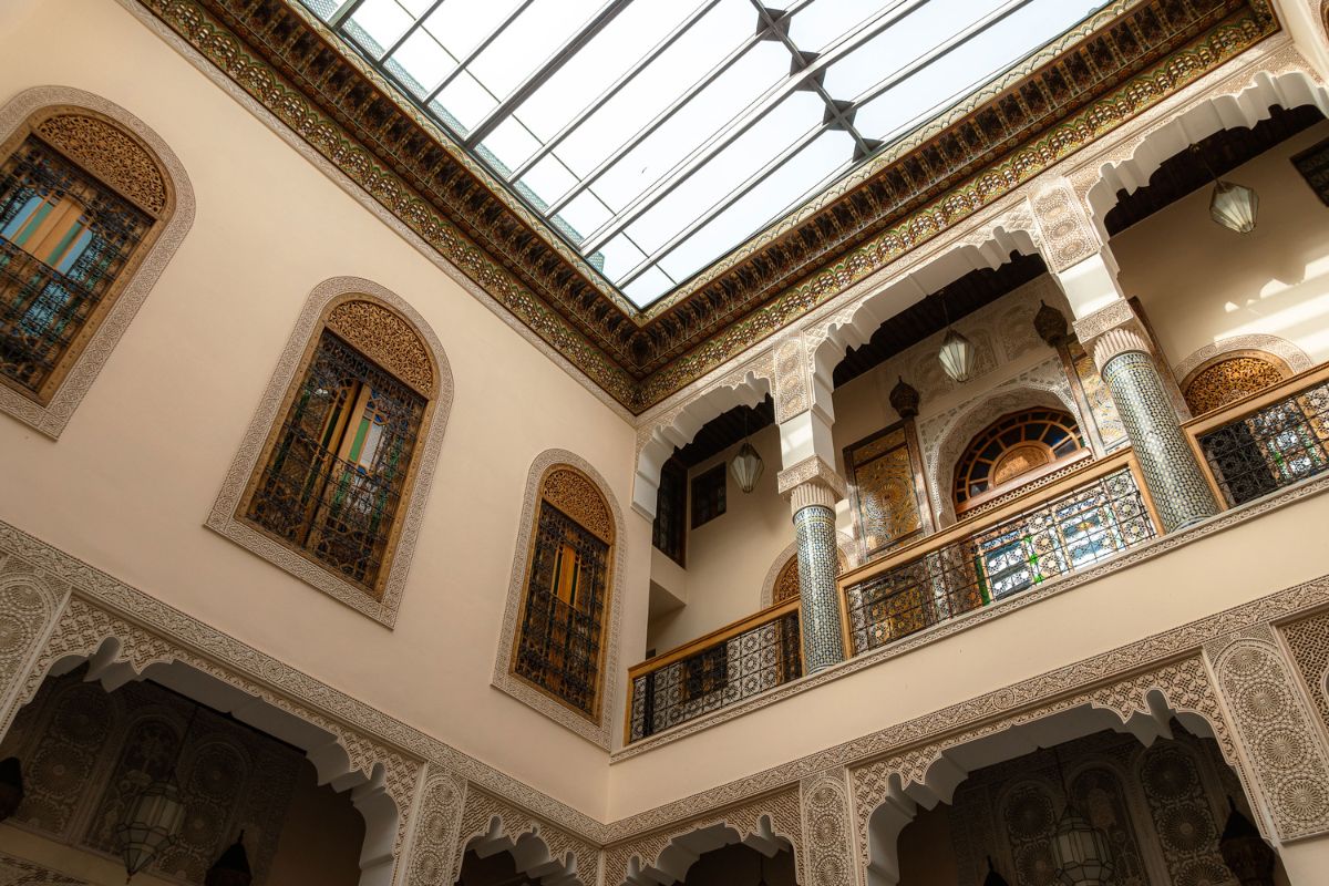 a building with a glass roof