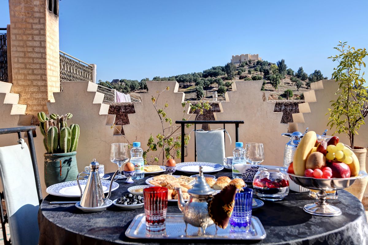 a table with food on it