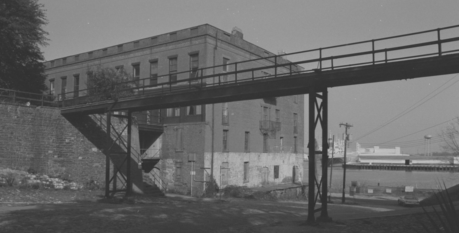 a bridge over a building