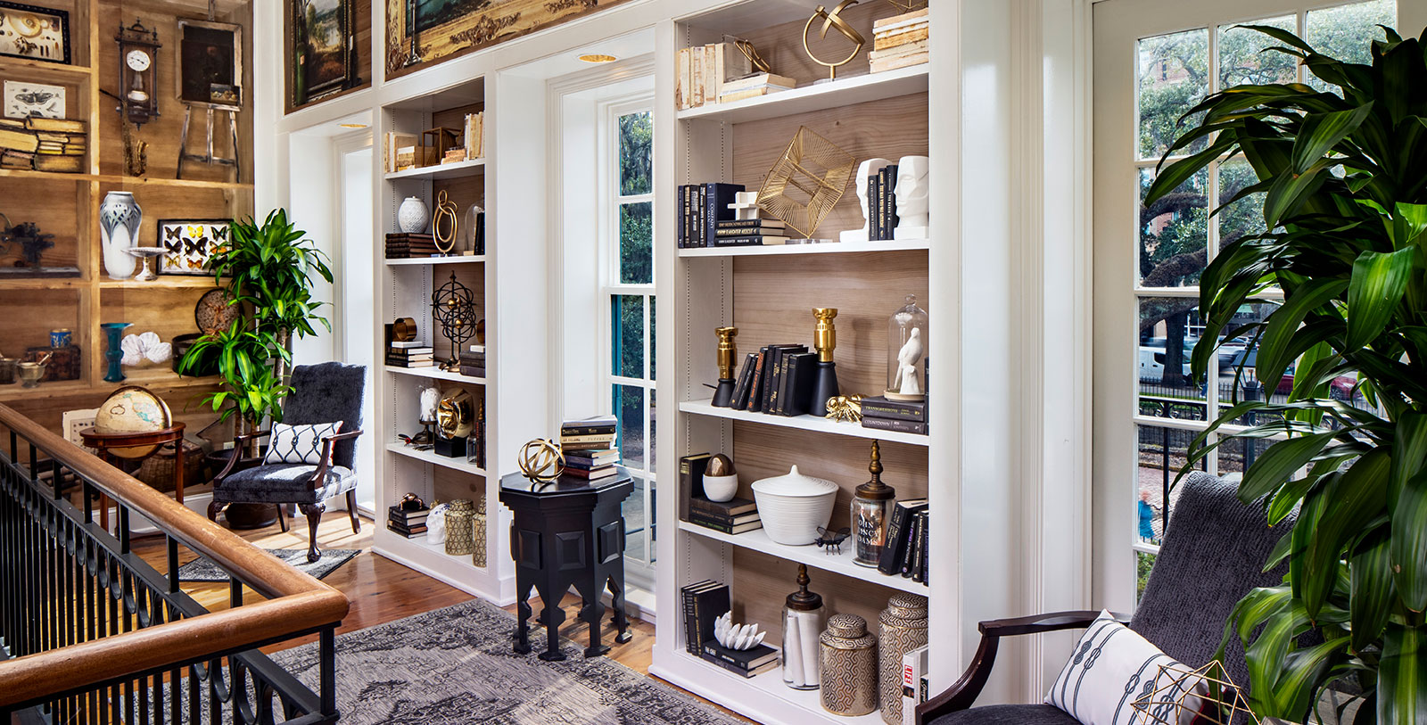 a white shelves with objects on them