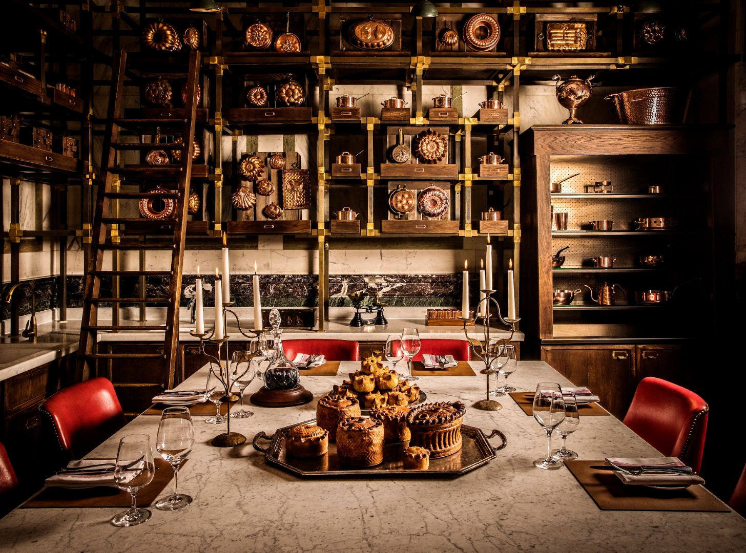 a table with food on it