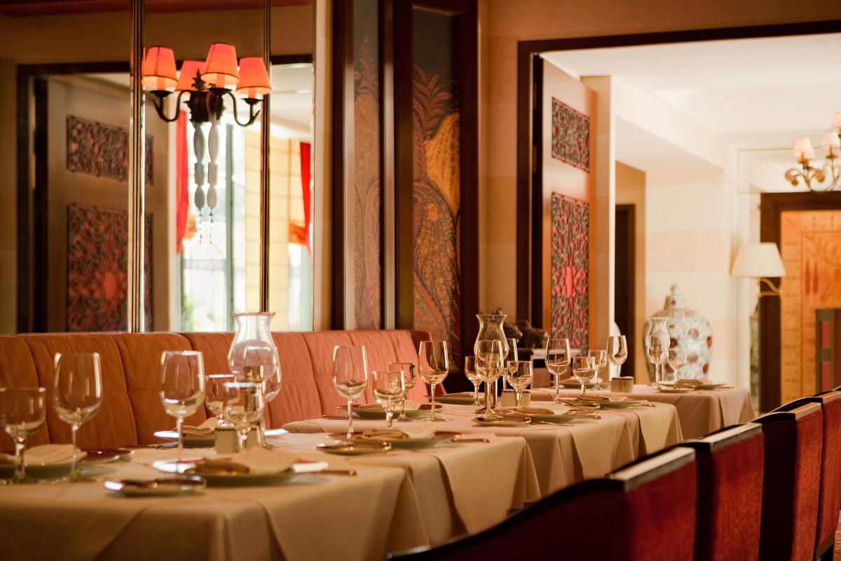 a table set for a restaurant